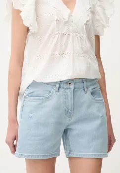 Pepe Jeans pantaloni scurti jeans REGULAR SHORT HW MABLE femei, uni, medium waist, PL801188PG8 imagine