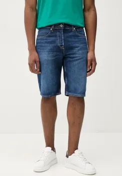 Pepe Jeans pantaloni scurti jeans RELAXED SHORT CALLEN barbati, culoarea bleumarin, PM801079IC2 imagine