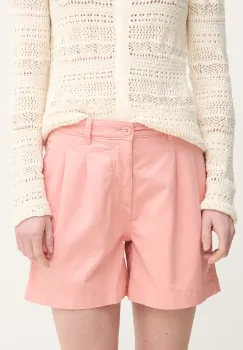 Pepe Jeans pantaloni scurti MID WAIST REGULAR CHINO SHORT VANIA femei, culoarea roz, uni, medium waist, PL801168 imagine