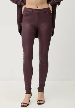Pepe Jeans pantaloni SKINNY JEANS MW femei, culoarea bordo, mulata, high waist, PL204728YH7 imagine