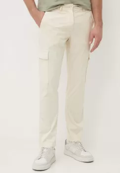 Pepe Jeans pantaloni SLIM CARGO POPLIN barbati, culoarea bej, cu fason cargo, PM211770 imagine