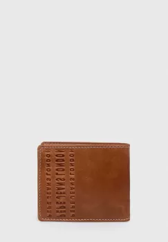 Pepe Jeans portofel de piele Arnold barbati, culoarea maro imagine
