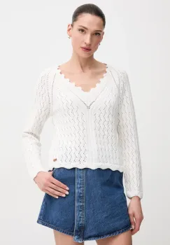 Pepe Jeans pulover de bumbac OLYA SWEATER femei, culoarea bej, light, PL702288 imagine