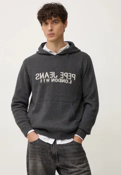 Pepe Jeans pulover din amestec de lana CARSON barbati, culoarea gri, PM702459 imagine