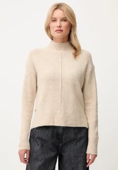 Pepe Jeans pulover din amestec de lana culoarea bej, cu turtleneck, PL7000032 imagine