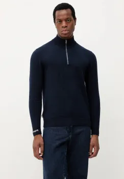 Pepe Jeans pulover din amestec de lana culoarea bleumarin, light, cu turtleneck, PM7000012 imagine