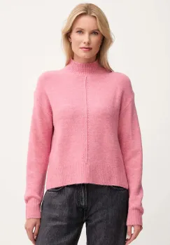 Pepe Jeans pulover din amestec de lana culoarea roz, cu turtleneck, PL7000032 imagine