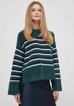 Pepe Jeans pulover din amestec de lana femei, culoarea verde imagine