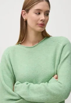 Pepe Jeans pulover din amestec de lana IRMA CREW NECK femei, culoarea verde, light, PL702192 imagine