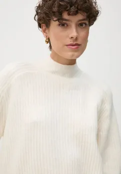 Pepe Jeans pulover din amestec de lana IRMA PERKINS femei, culoarea bej, cu turtleneck, PL702191 imagine