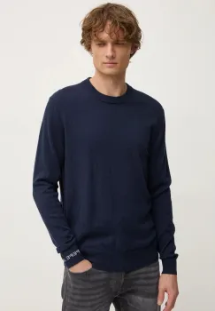 Pepe Jeans pulover din amestec de lana NEW ANDRE CREW NECK barbati, culoarea albastru marin, light, PM702469 imagine