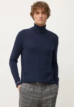 Pepe Jeans pulover din amestec de lana NEW ANDRE TURTLE NECK barbati, culoarea albastru marin, light, cu guler, PM702470 imagine