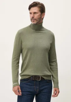 Pepe Jeans pulover din amestec de lana NEW ANDRE TURTLE NECK barbati, culoarea verde, light, cu guler, PM702470 imagine