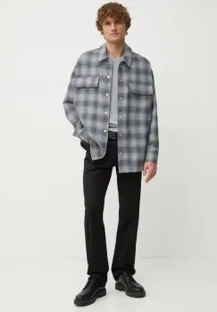 Pepe Jeans pulover din amestec de lana NEW ANDRE V NECK barbati, culoarea gri, light, PM702468 imagine