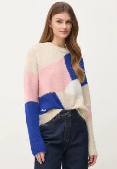 Pepe Jeans pulover din amestec de lana NORA femei, culoarea bej, PL702238 imagine