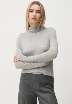 Pepe Jeans pulover ELVA femei, culoarea gri, light, cu turtleneck, PL505961 imagine