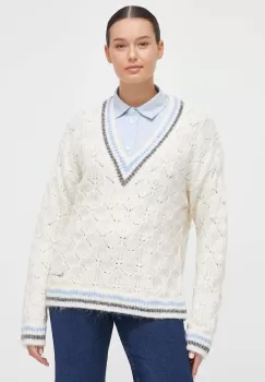 Pepe Jeans pulover femei, culoarea bej imagine