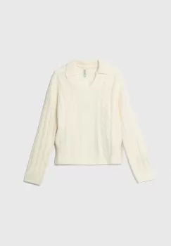 Pepe Jeans pulover pentru copii din amestec de lana Renata culoarea bej imagine