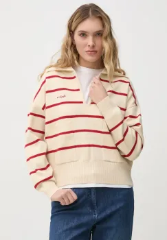 Pepe Jeans pulover PRISCILLA femei, culoarea bej, light, PL702272 imagine