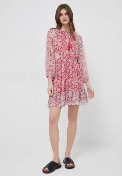Pepe Jeans rochie Batilde culoarea rosu, mini, evazati imagine