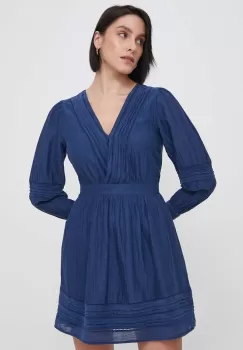 Pepe Jeans rochie culoarea albastru marin, mini, evazati imagine