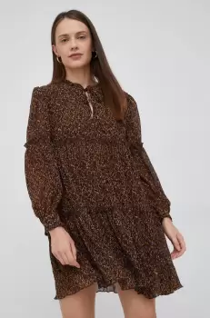 Pepe Jeans rochie culoarea maro, mini, evazati imagine