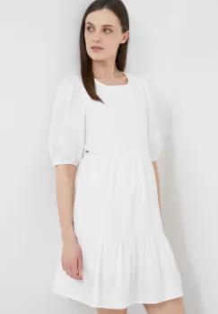 Pepe Jeans rochie din bumbac Bella culoarea bej, mini, evazati imagine