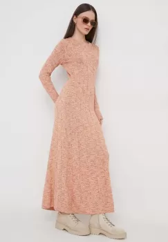 Pepe Jeans rochie din bumbac culoarea bej, maxi, drept imagine