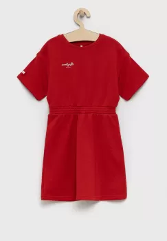 Pepe Jeans rochie din bumbac pentru copii PJL GJ Non-denim culoarea rosu, mini, evazati imagine