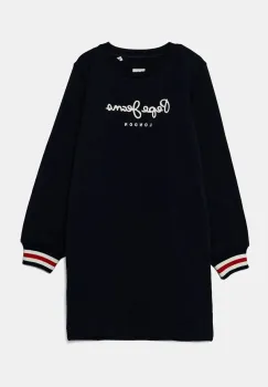 Pepe Jeans rochie din bumbac pentru copii TORI culoarea albastru marin, mini, drept, PG951676 imagine