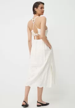 Pepe Jeans rochie din in GISELA culoarea bej, maxi, evazati, PL953471 imagine