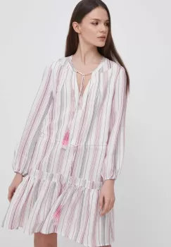 Pepe Jeans rochie din in mini, evazati imagine