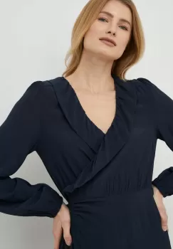 Pepe Jeans rochie Esha culoarea albastru marin, mini, evazati imagine