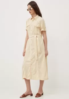 Pepe Jeans rochie EVELINDA culoarea bej, midi, evazati, PL953482 imagine