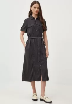 Pepe Jeans rochie EVELINDA culoarea gri, midi, evazati, PL953482 imagine