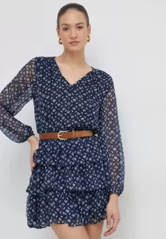 Pepe Jeans rochie Eyra culoarea albastru marin, mini, evazati imagine