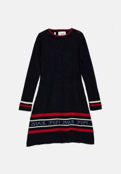 Pepe Jeans rochie fete WANDA culoarea albastru marin, mini, evazati, PG951680 imagine