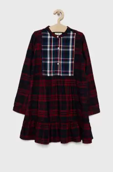 Pepe Jeans rochie fete Zuzane culoarea bordo, mini, evazati imagine