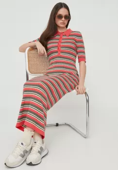 Pepe Jeans rochie GABRIELLA culoarea rosu, maxi, evazati imagine