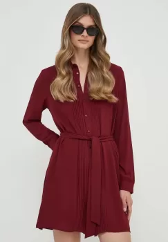 Pepe Jeans rochie Gissa culoarea bordo, mini, drept imagine