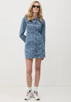 Pepe Jeans rochie jeans ELLA mini, mulata, PL953549 imagine