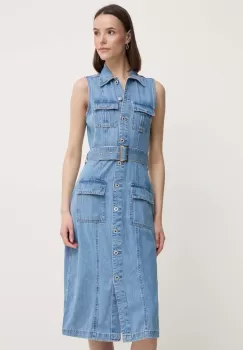 Pepe Jeans rochie jeans LIZ mini, evazati, PL953550 imagine