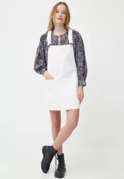 Pepe Jeans rochie jeans VESTA ANGLAISE culoarea alb, mini, evazati, PL953519 imagine