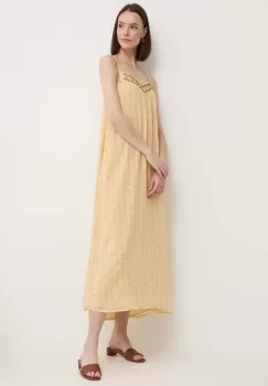 Pepe Jeans rochie MADONNA culoarea galben, maxi, evazati, PL953570 imagine