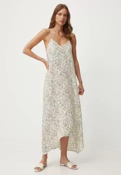 Pepe Jeans rochie MOLLY culoarea bej, midi, drept, PL953560 imagine