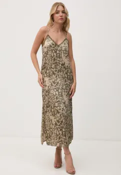 Pepe Jeans rochie PETALY culoarea verde, maxi, drept, PL953620 imagine