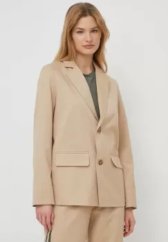 Pepe Jeans sacou culoarea bej, un singur rand de nasturi, neted imagine