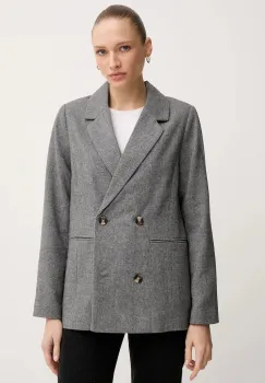 Pepe Jeans sacou din lana culoarea gri, cu doua randuri de nasturi, cu imprimeu, PL4024351 imagine