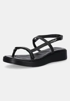 Pepe Jeans sandale de piele HARU MIX femei, culoarea negru, PLS90677 imagine
