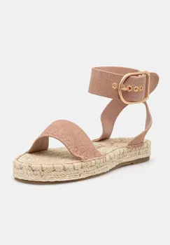 Pepe Jeans sandale din piele intoarsa ARAMI LOG femei, culoarea roz, PLS90680 imagine
